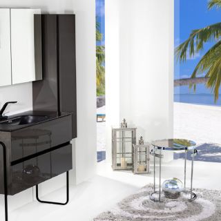 Пенал Armadi Art Vallessi 120см антрацит глянец 836-A glossy